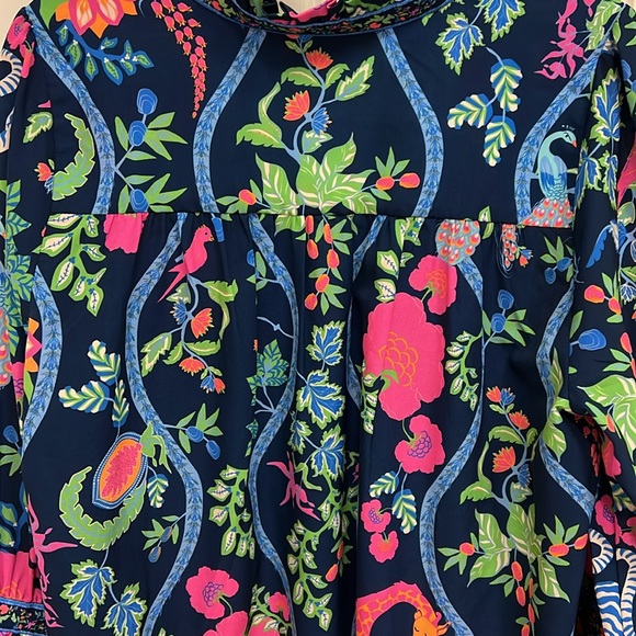 Gretchen Scott Designs Navy Floral and Animal Print Blouse - Picture 6 of 7